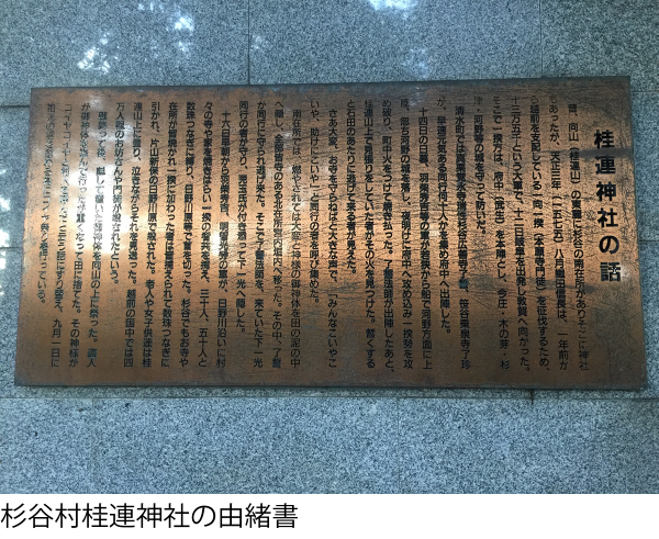 杉谷村桂連神社の由緒書